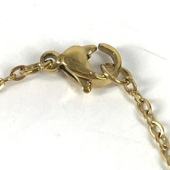 HERMES Accessories Cardue Ash H-cube H Logo Chain Necklace Metal pink/Gold - Picture 6 of 9